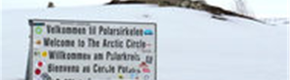 The Arctic soon to be a traffic hub? A sign in Norway indicates the beginning of the Arctic Circle.
