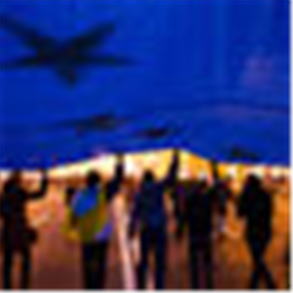 Demonstranten mit Europa-Flagge