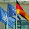 Flags of NATO, EU and Germany during a visit of NATO Secretary-General Rasmussen to Chancellor Merkel