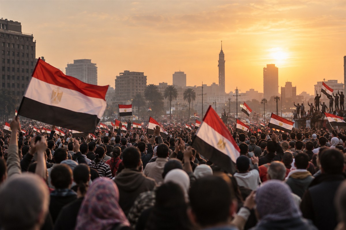 Menschenmenge auf dem Tahrir-Platz in Kairo