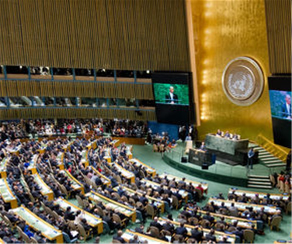 Barack Obama spricht während der Eröffnung der 69. Generalversammlung der Vereinten Nationen.