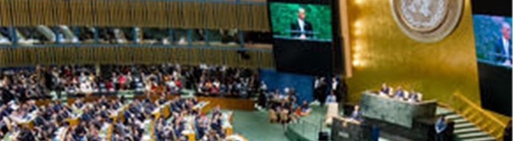 Barack Obama spricht während der Eröffnung der 69. Generalversammlung der Vereinten Nationen.