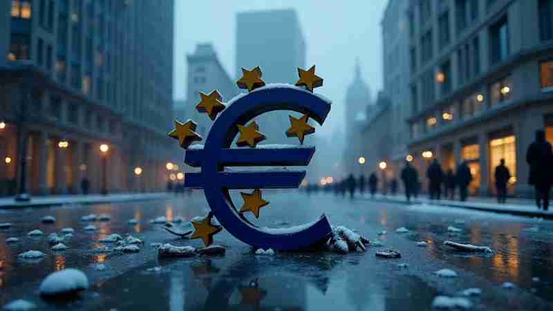 Eurozone Faces Winter Slowdown as Growth Outlook Downgraded, Concept art for illustrative purpose, tags: die - Monok